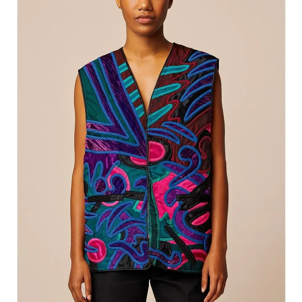 La Coleccion Judith Roberts Vintage 80s Wearable Art Sleeveless Jacket